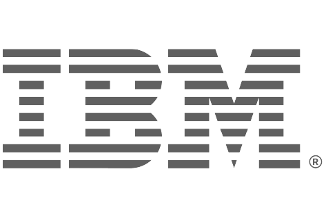 International Business Machines IBM branding featuring horizontal line pattern and bold corporate typography